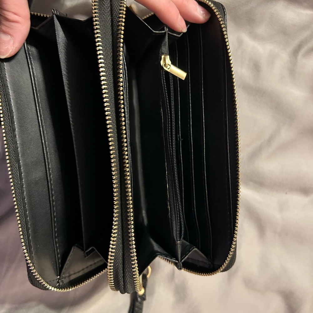 Black Zip-Around Wallet